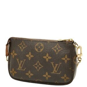 Louis Vuitton Monogram Accessory Pouch Brown Pochette Leather Handbag